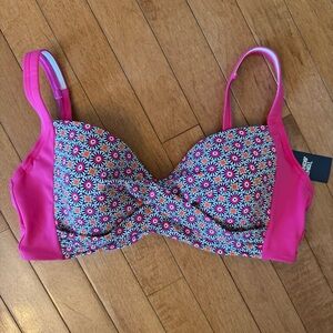 NWT LANDS’ END Size 6 or 10 Underwire Pink Bikini Swimsuit Top